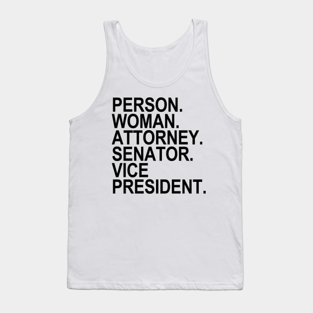 person woman attorney senator VP (black) Tank Top by skittlemypony